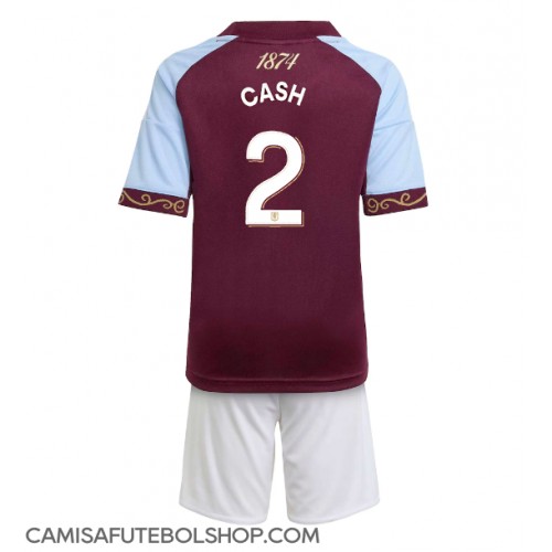 Camisa de time de futebol Aston Villa Matty Cash #2 Replicas 1º Equipamento Infantil 2025-26 Manga Curta (+ Calças curtas)